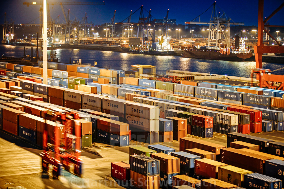 "Container Terminal in the Port of Hamburg" stock image