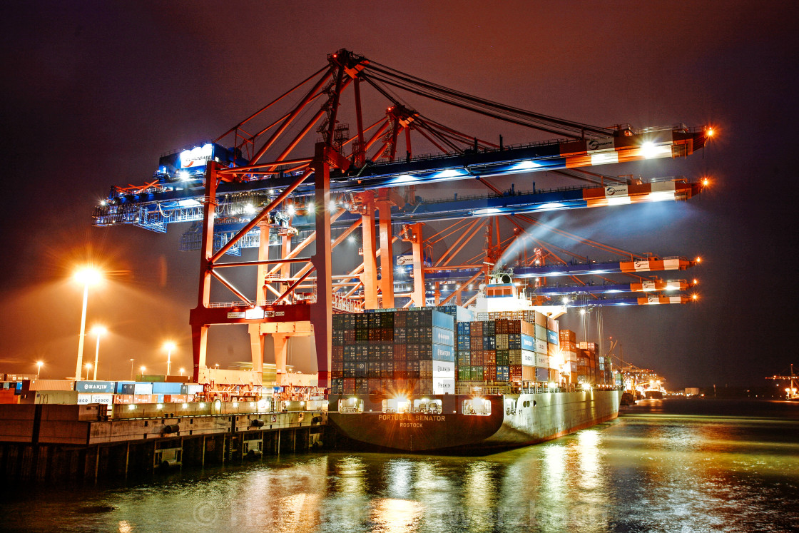 "Container Terminal in the Port of Hamburg" stock image