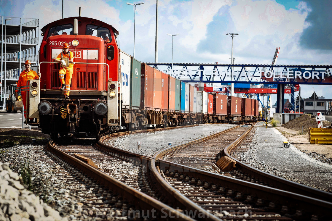 "Container Terminal in the Port of Hamburg" stock image