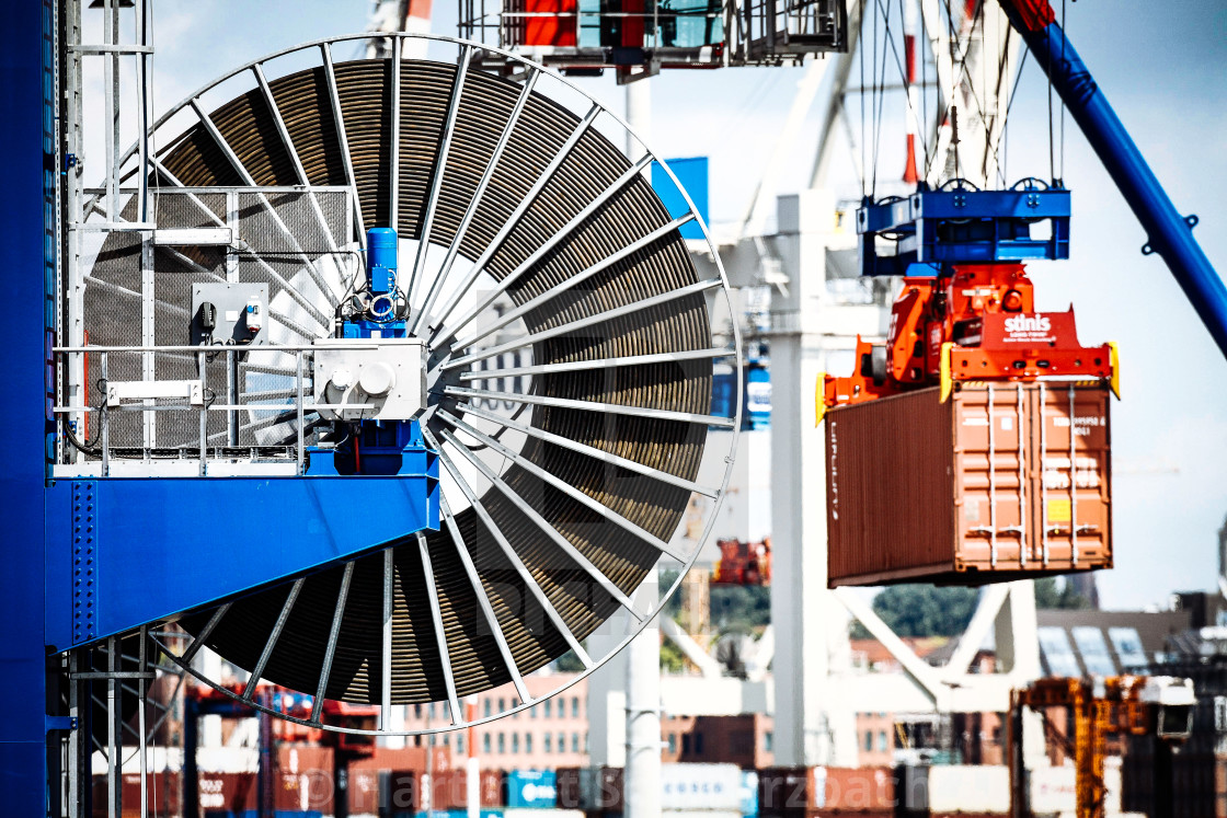 "Container Terminal in the Port of Hamburg" stock image