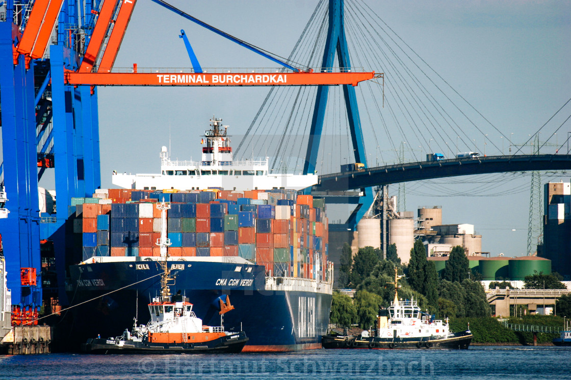 "Container Terminal in the Port of Hamburg" stock image