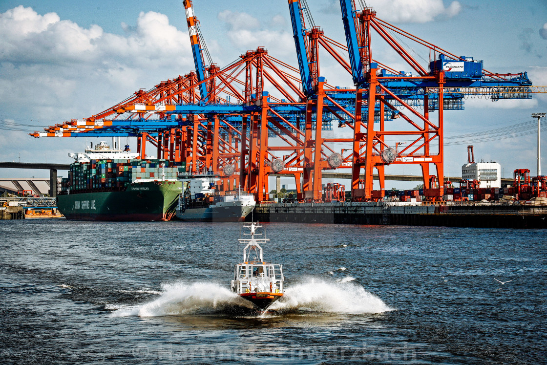 "Container Terminal in the Port of Hamburg" stock image