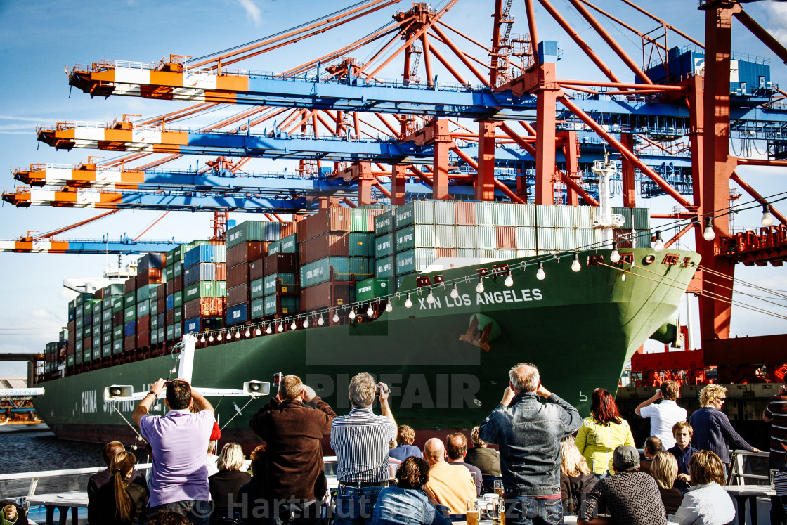 "Container Terminal in the Port of Hamburg" stock image