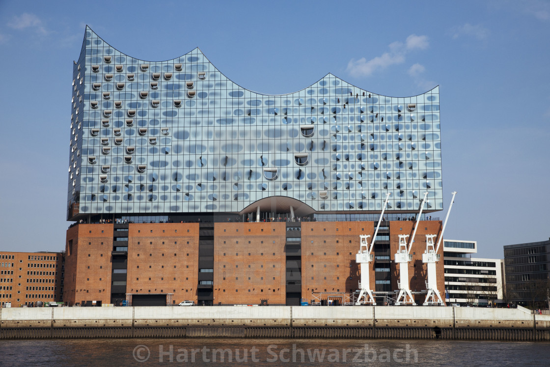 "Elbphilharmonie im Hamburger Hafen an der Elbe" stock image