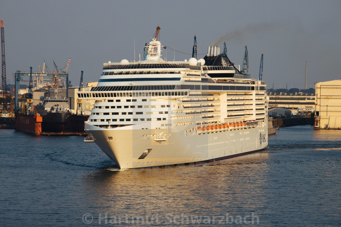 "Kreuzfahrtschiff MSC Preziosia" by Hartmut Schwarzbach - $54.94 "Kreuzfahrtschiff MSC Preziosia" stock image
