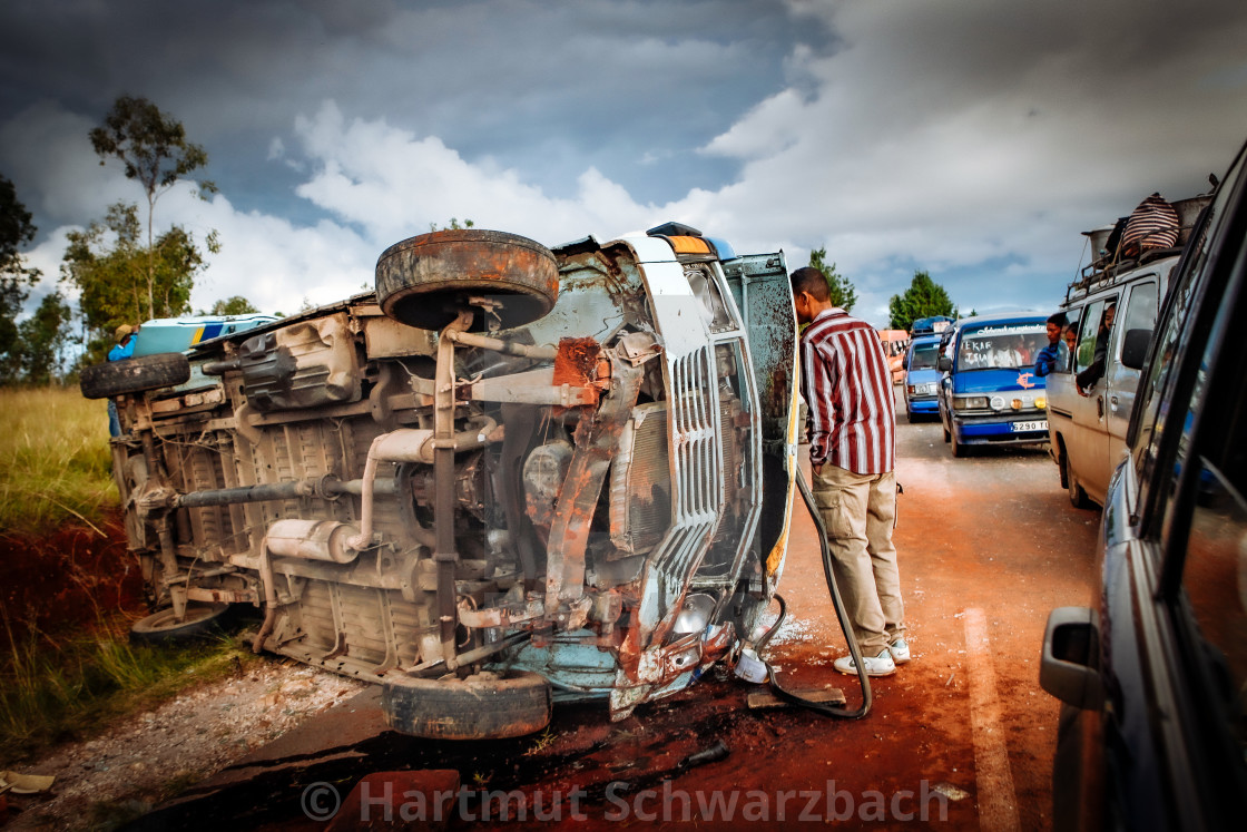 "Road Accident in Madagascar" stock image