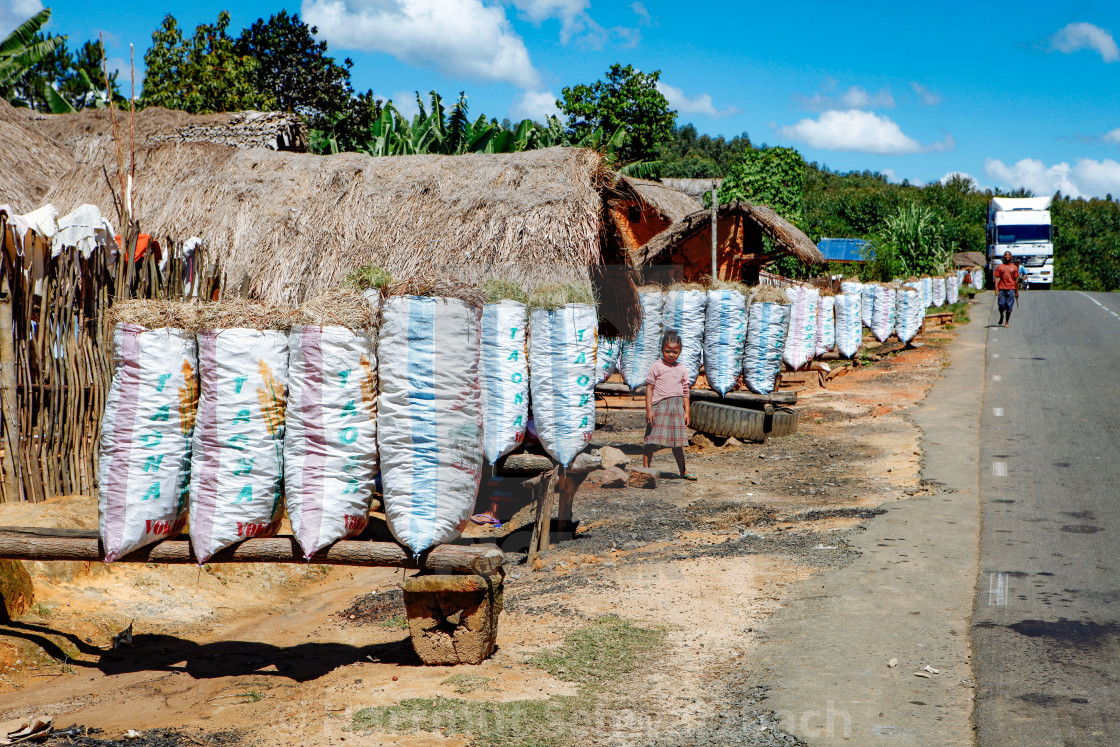 "Charcoal for sale in Madagascar" stock image