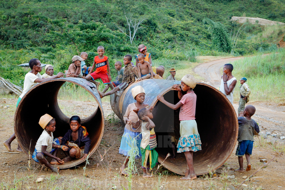 "Land grabbing and exploitation of natural resources" stock image