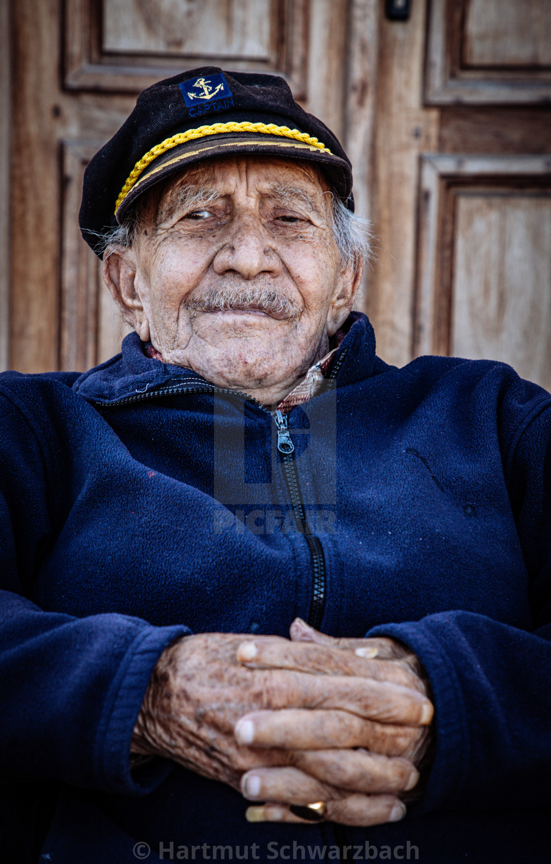"Portrait of the old Captain, Nisyros, Insel der Dodekanes" stock image