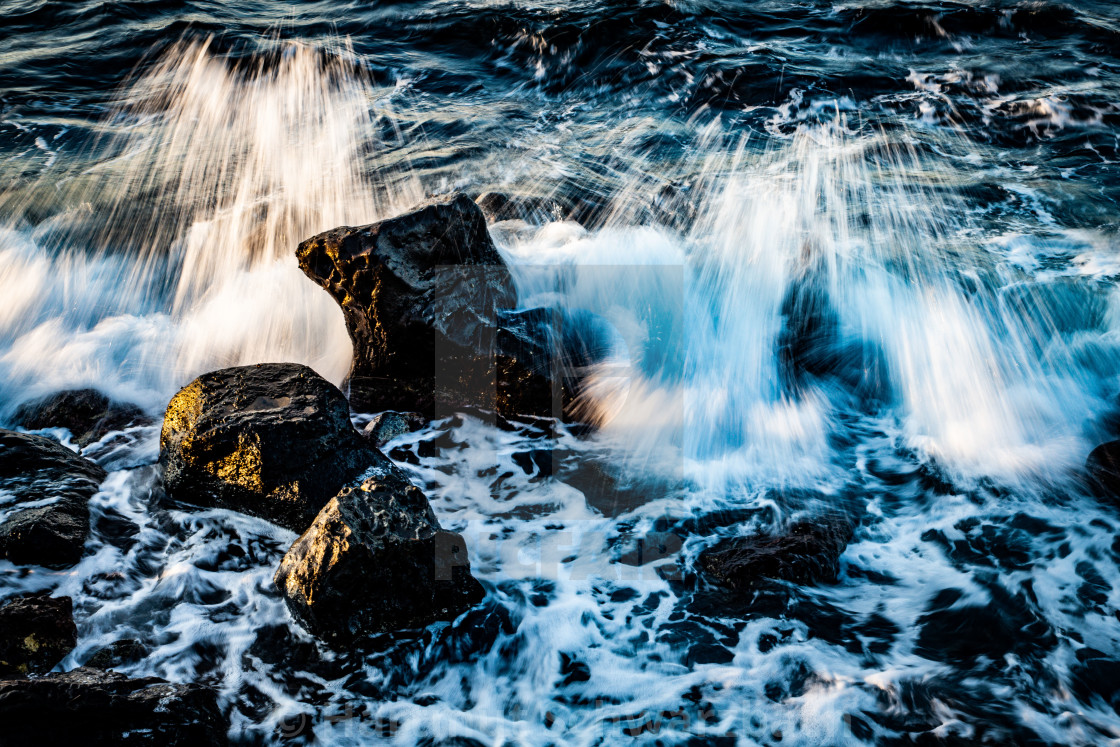 "Rocks, Waves and Water at Nisyros, Insel der Dodekanes" stock image