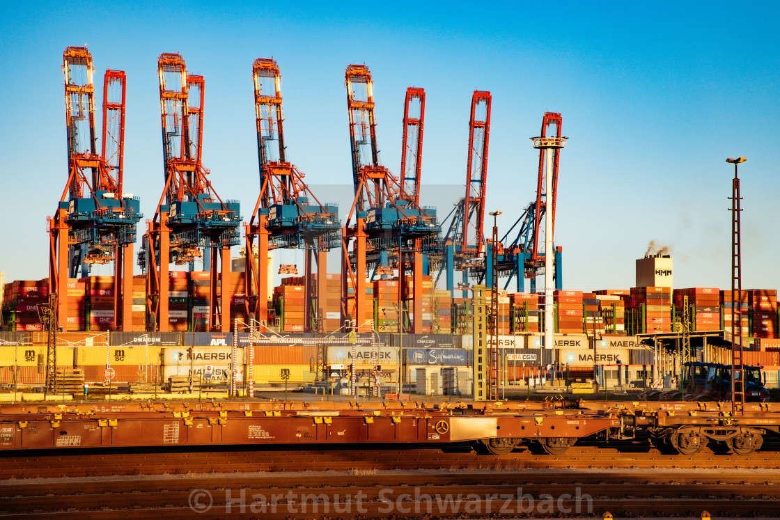 "Container Terminal in the Port of Hamburg" stock image