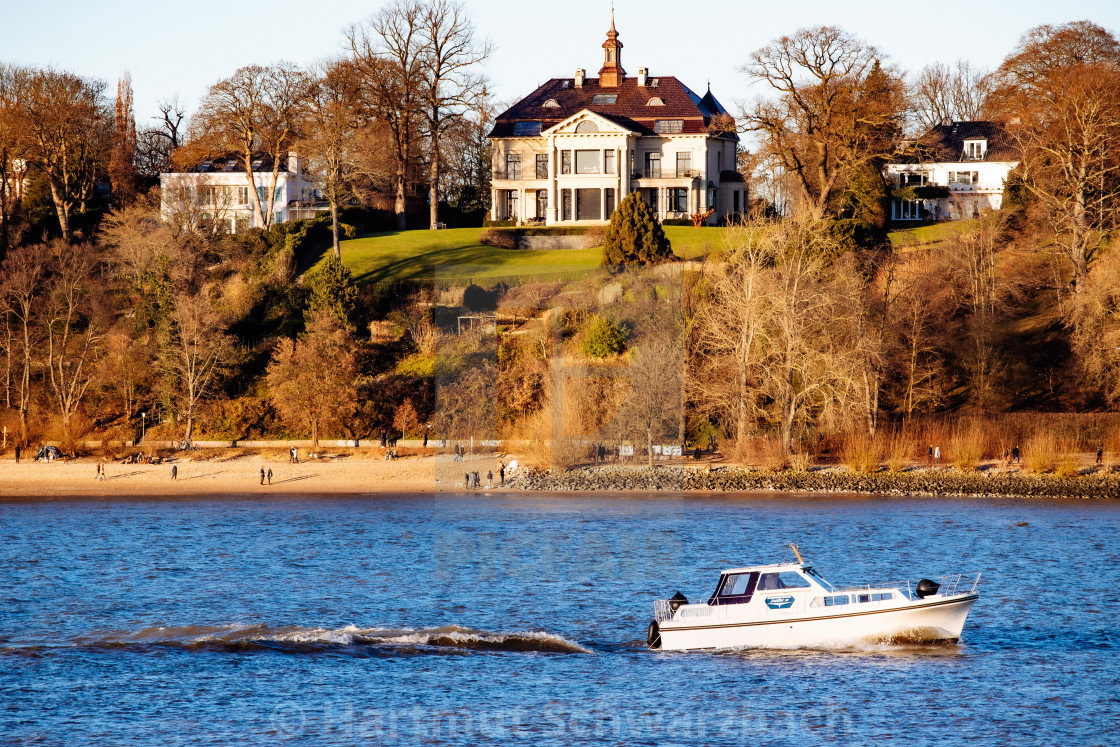 "View of River Elbe" stock image