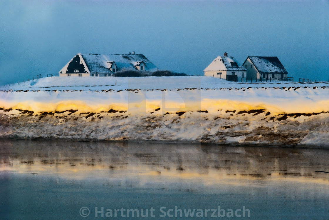 "Winter auf Hamburger Hallig im Nordfriesischem Wattenmeer" stock image