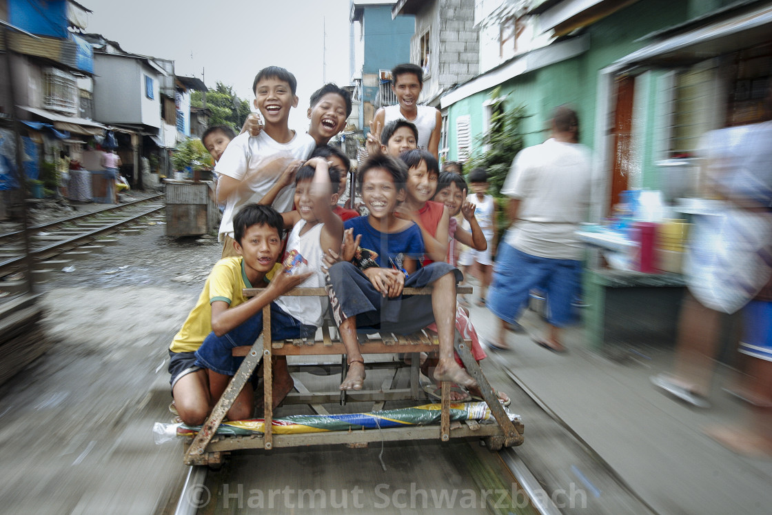 "Manila Killertrain-Dangerous Life in the Slums" stock image