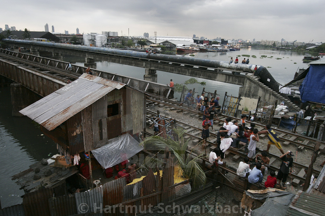 "Manila Killertrain-Dangerous Life in the Slums" stock image