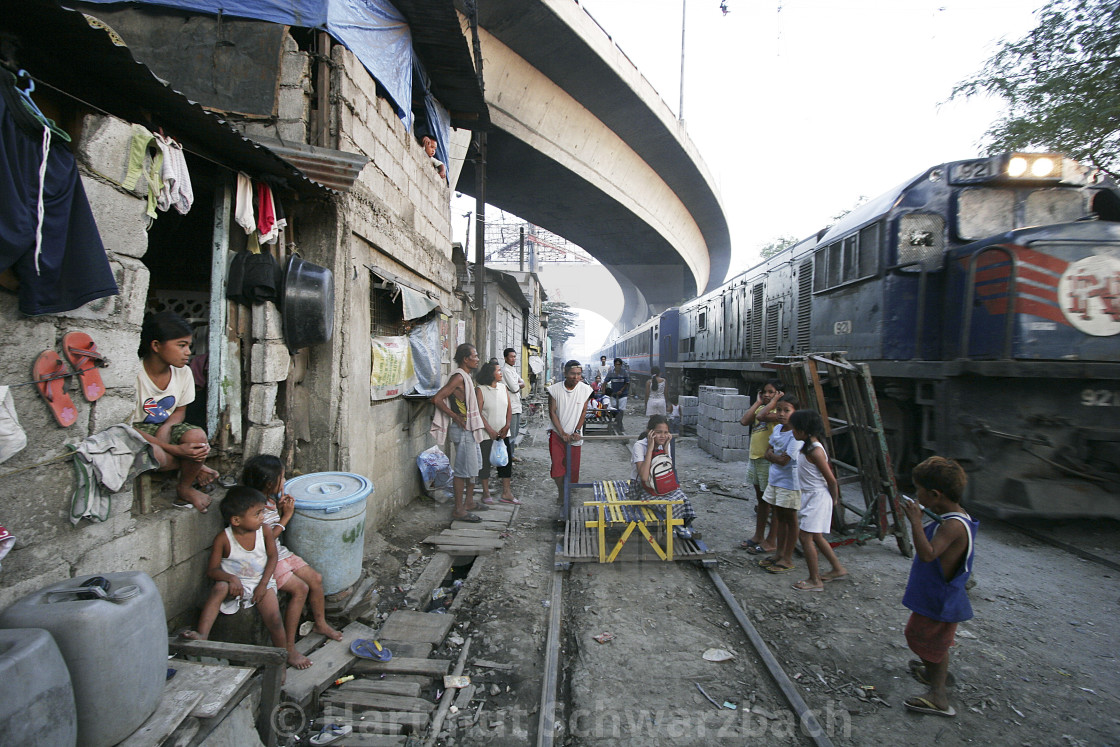 "Manila Killertrain-Dangerous Life in the Slums" stock image