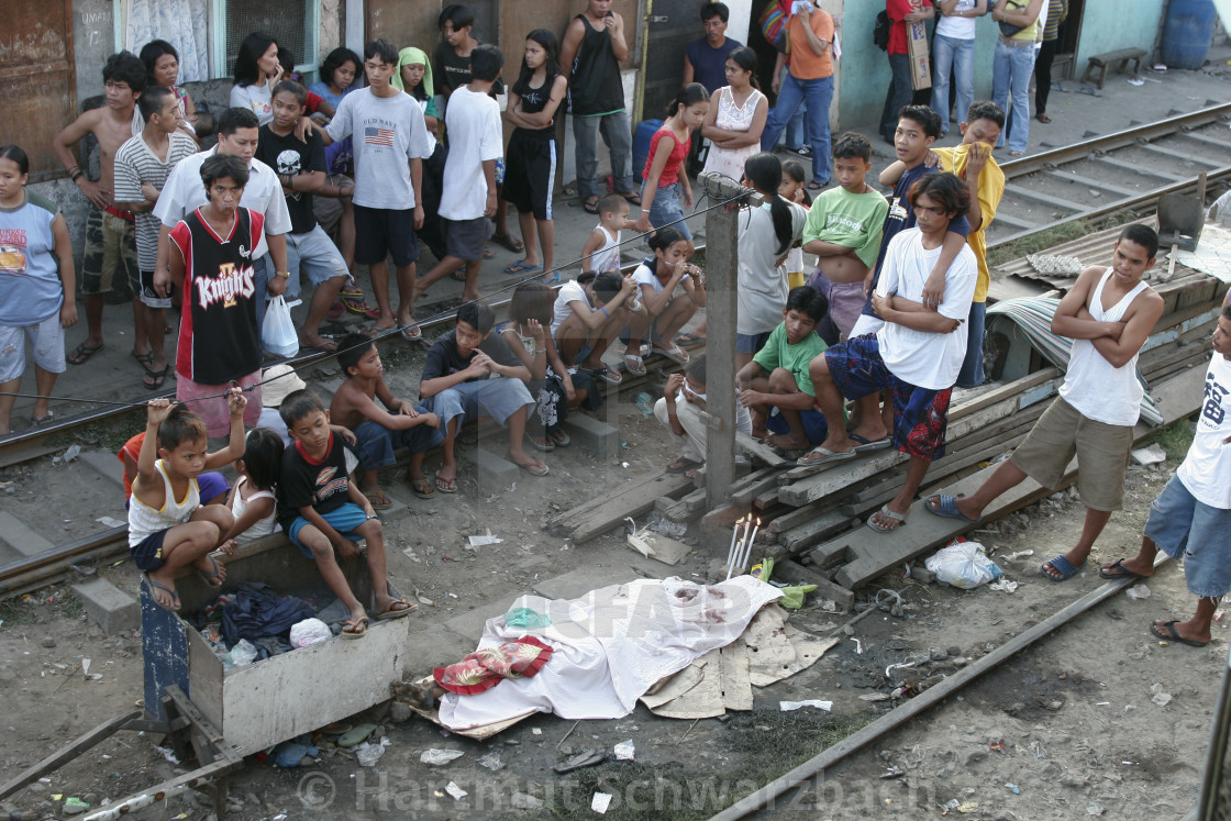 "Manila Killertrain-Dangerous Life in the Slums" stock image