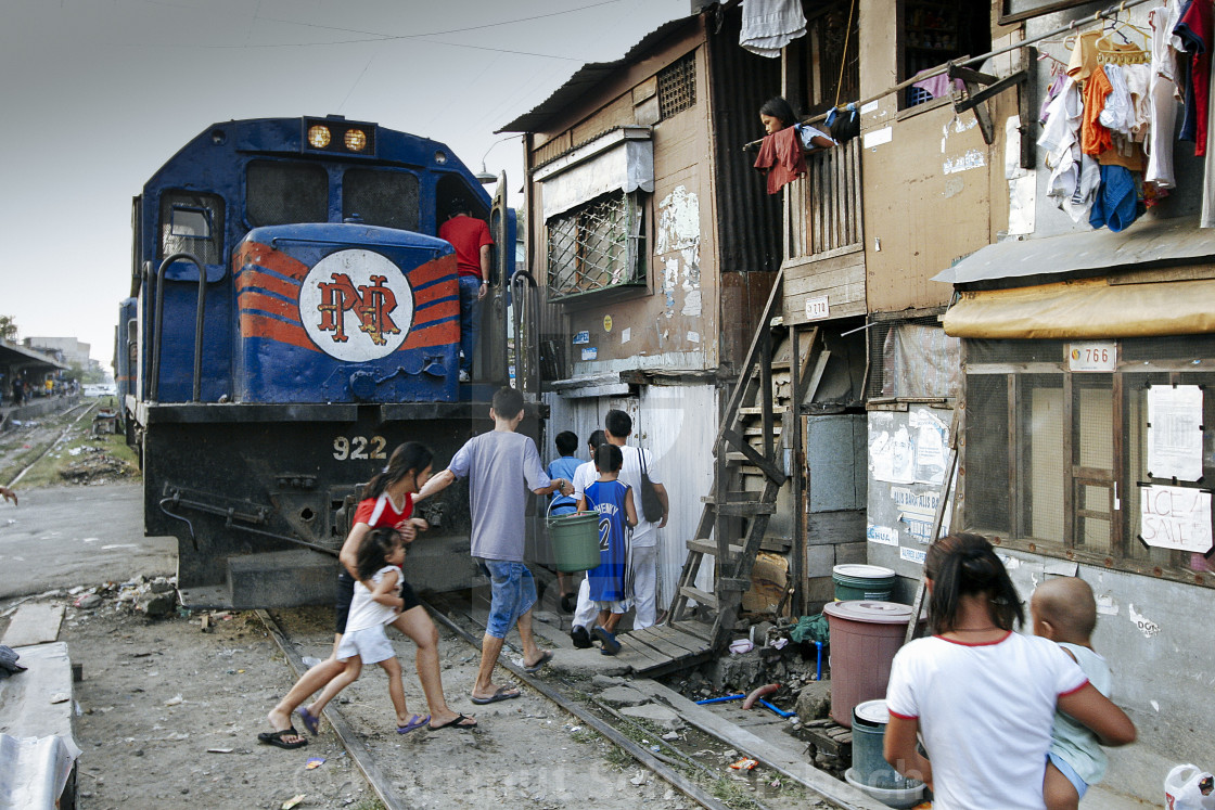 "Manila Killertrain-Dangerous Life in the Slums" stock image