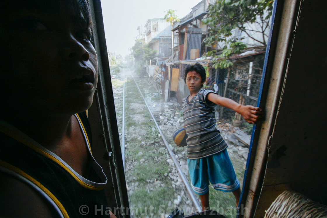 "Manila Killertrain-Dangerous Life in the Slums" stock image