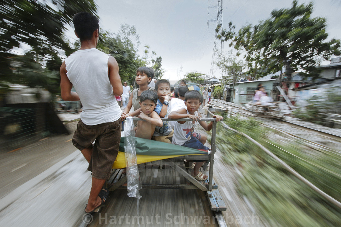 "Manila Killertrain-Dangerous Life in the Slums" stock image