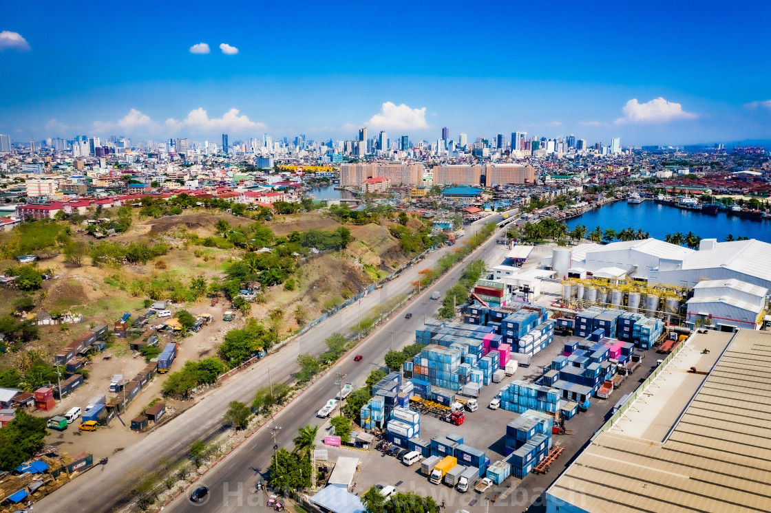 "Smokey Mountain Dumpsite, Drone Shot" stock image