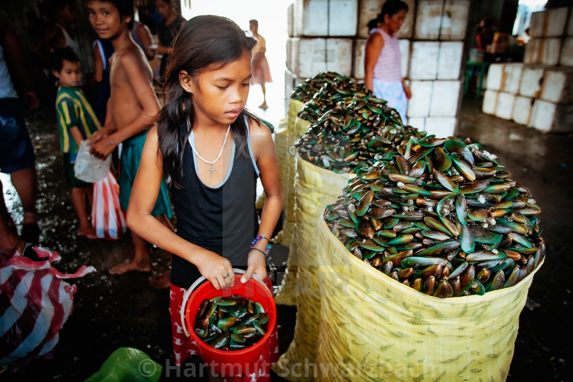 "Navotas Fishing Village at Manila Bay" stock image