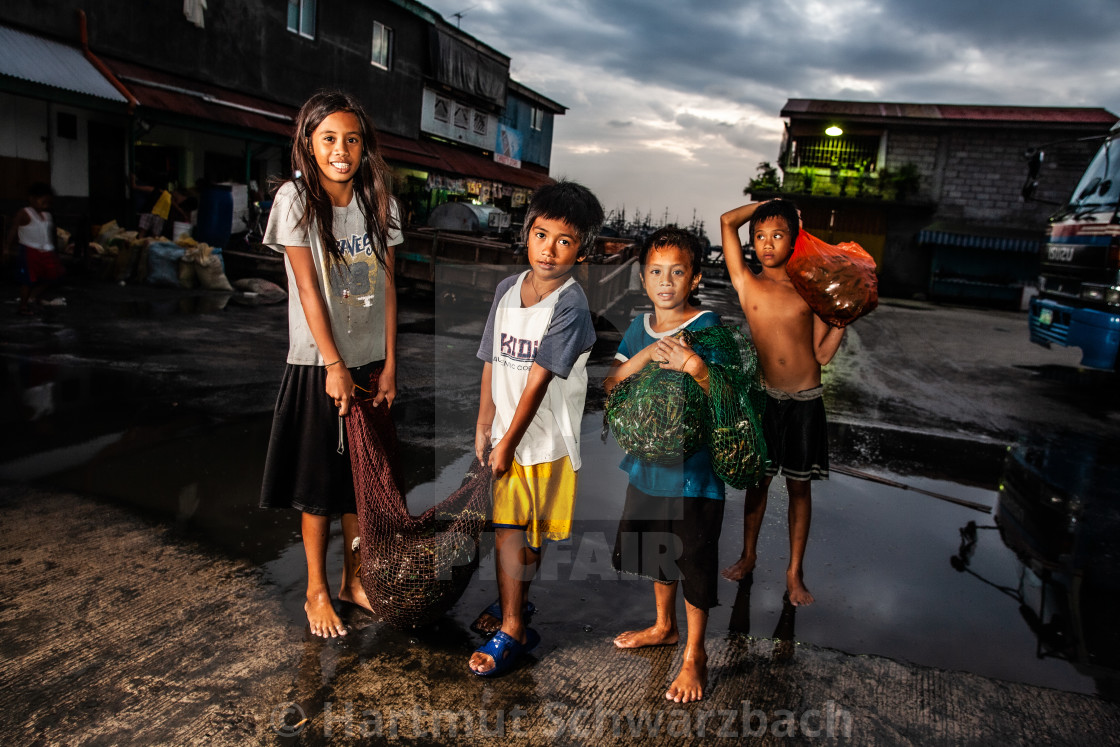 "Navotas Fishing Village at Manila Bay" stock image