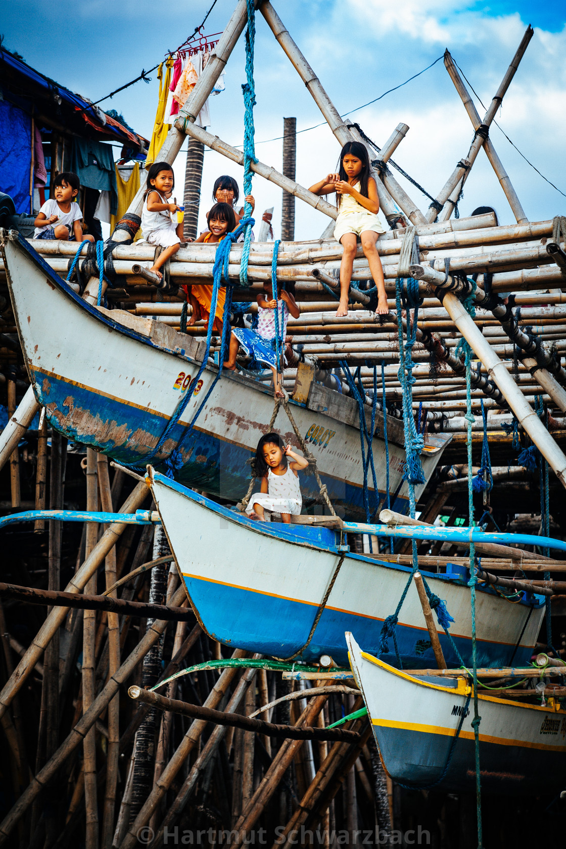 "Navotas Fishing Village at Manila Bay" stock image