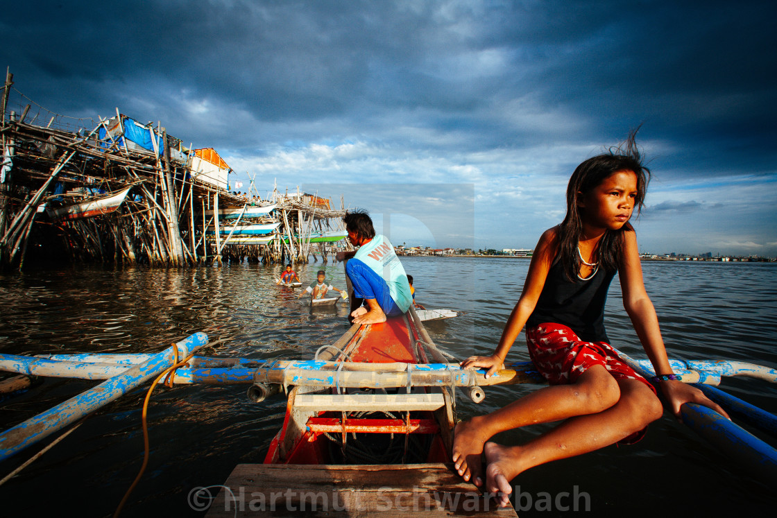 "Navotas Fishing Village at Manila Bay" stock image