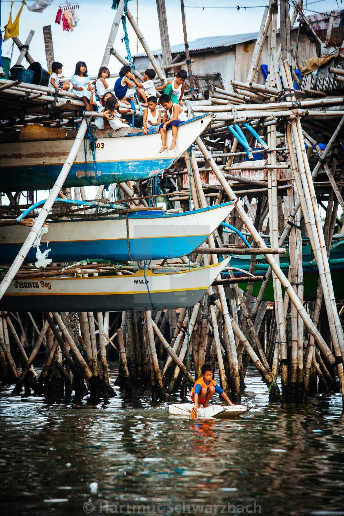 "Navotas Fishing Village at Manila Bay" stock image