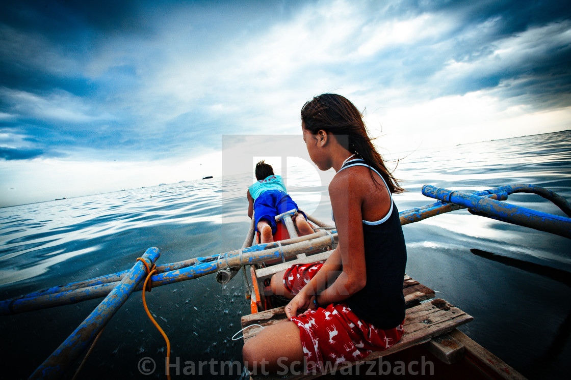 "Navotas Fishing Village at Manila Bay" stock image