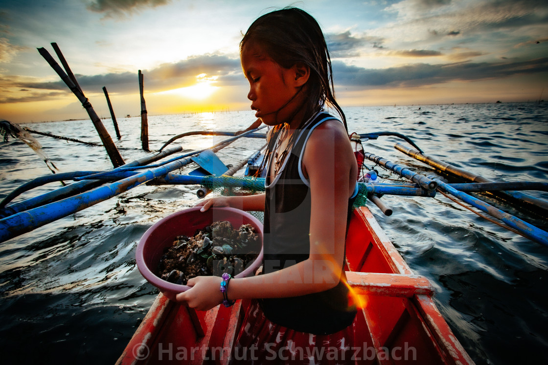 "Navotas Fishing Village at Manila Bay" stock image