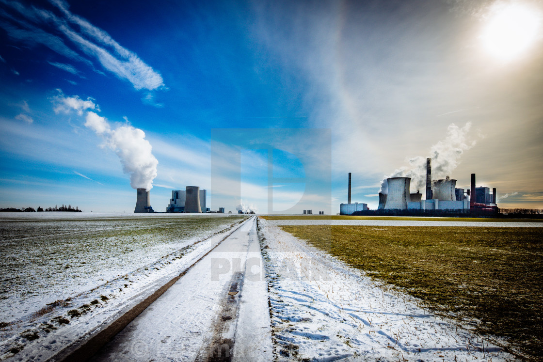 "Coal Power Plant RWE Braunkohlekraftwerk Neurath" stock image