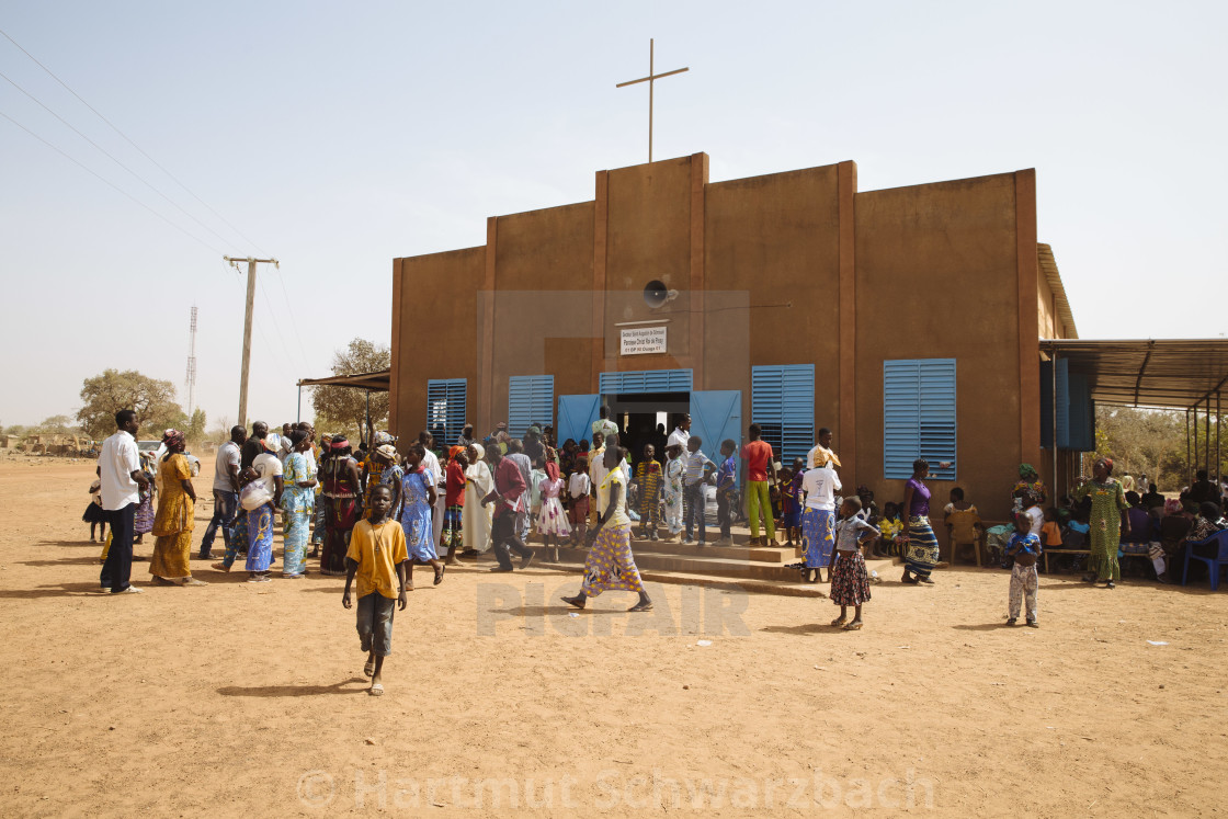 "Catholic Mass on Sunday in Burkina Faso" stock image