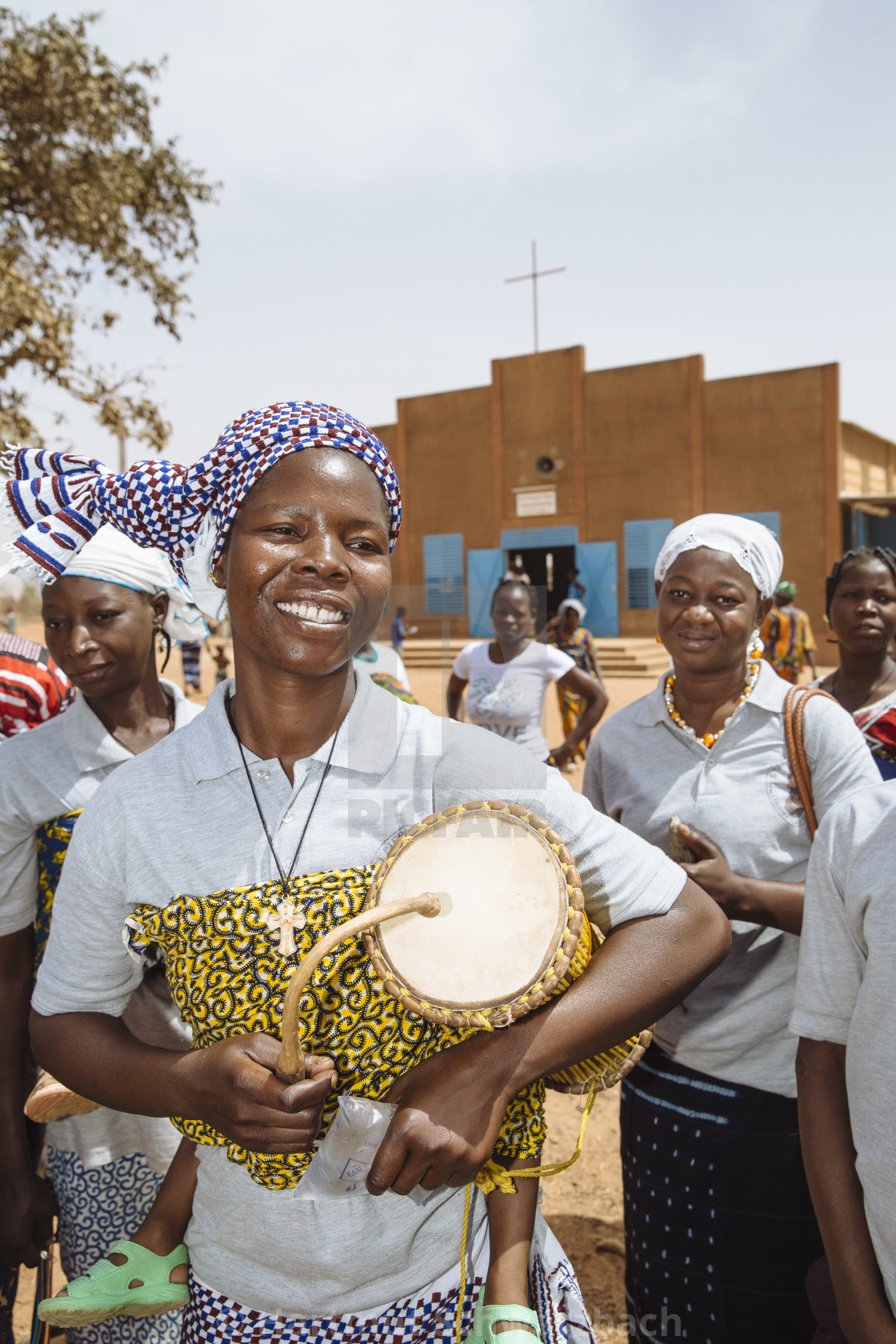 "Catholic Mass on Sunday in Burkina Faso" stock image