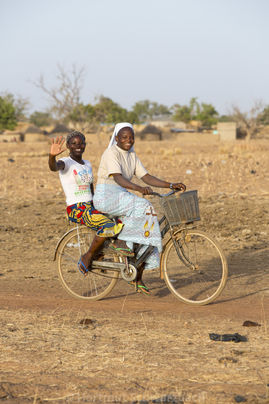 "Catholic Sisters on bike tour in Burkina Faso" stock image