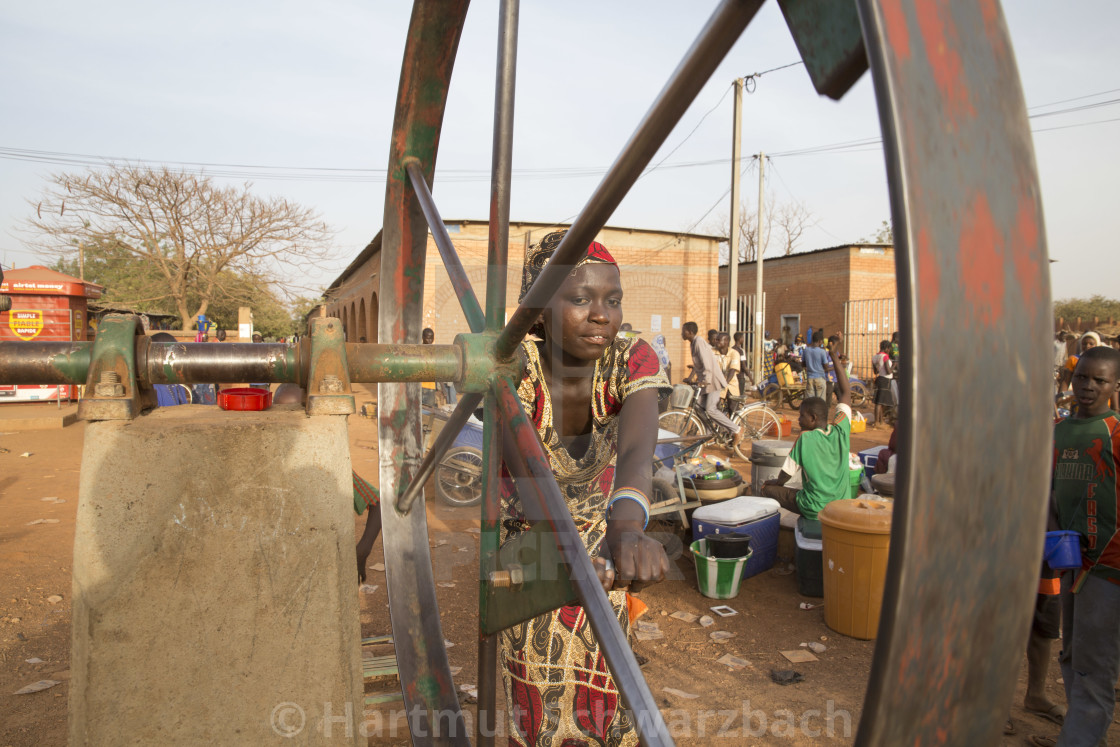 "fountain and well in Burkina Faso" stock image