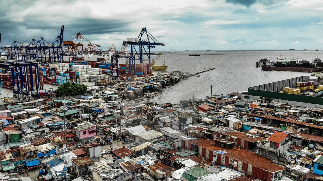 "Armenviertel Tondo Slum am Manila Bay" stock image