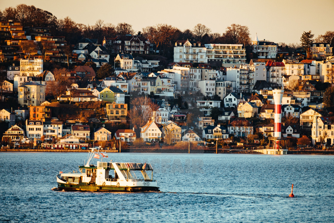 "Panorama von Blankenese in Abendstimmung" stock image