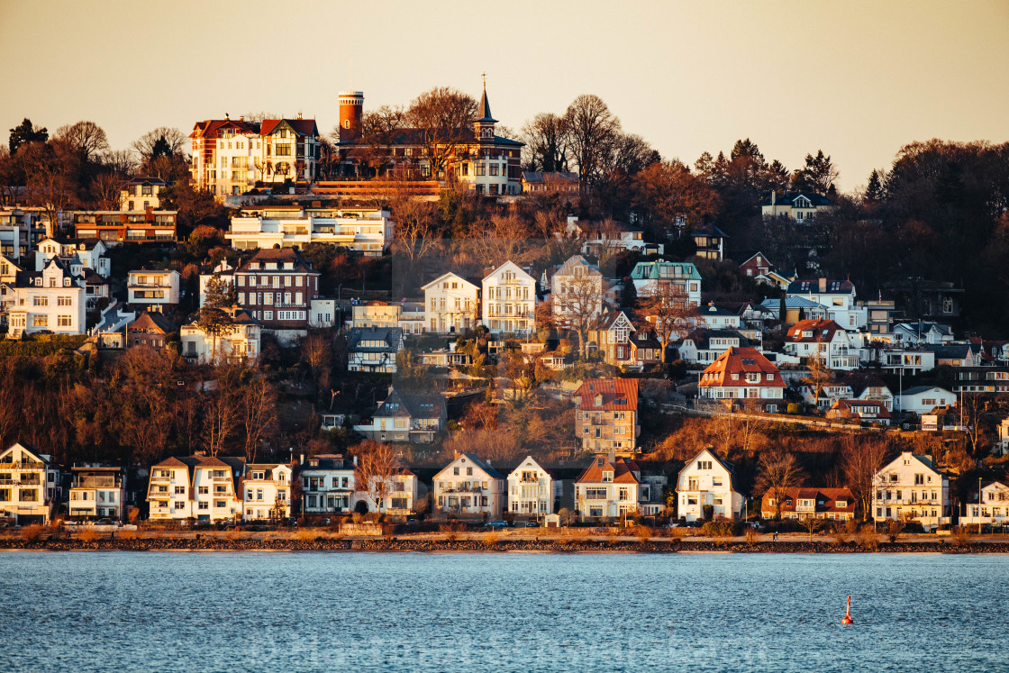 "Panorama von Blankenese in Abendstimmung" stock image