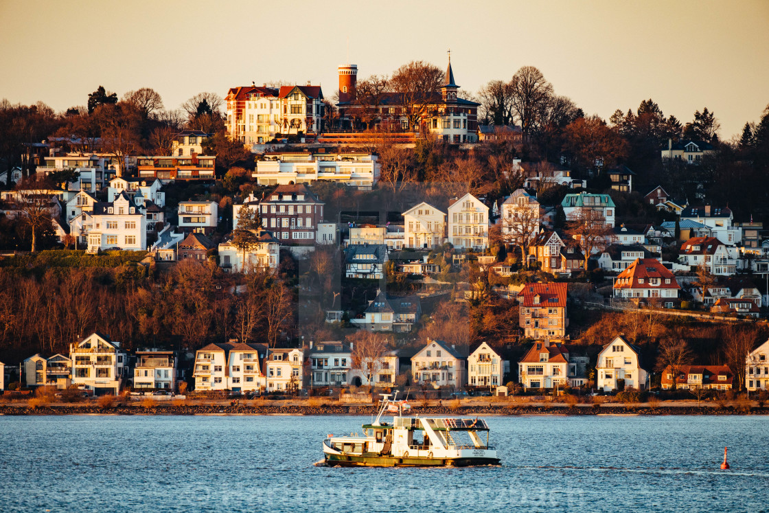 "Panorama von Blankenese in Abendstimmung" stock image