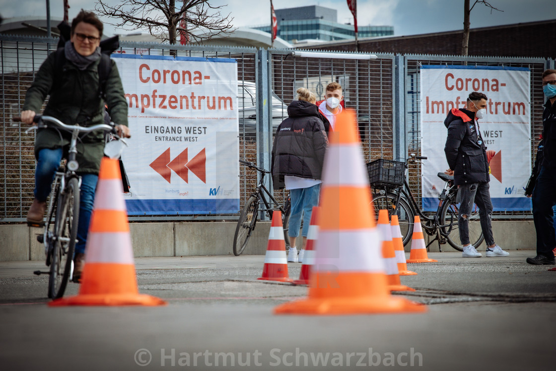 "Corona Impfzentrum - Corona Vaccination Center" stock image