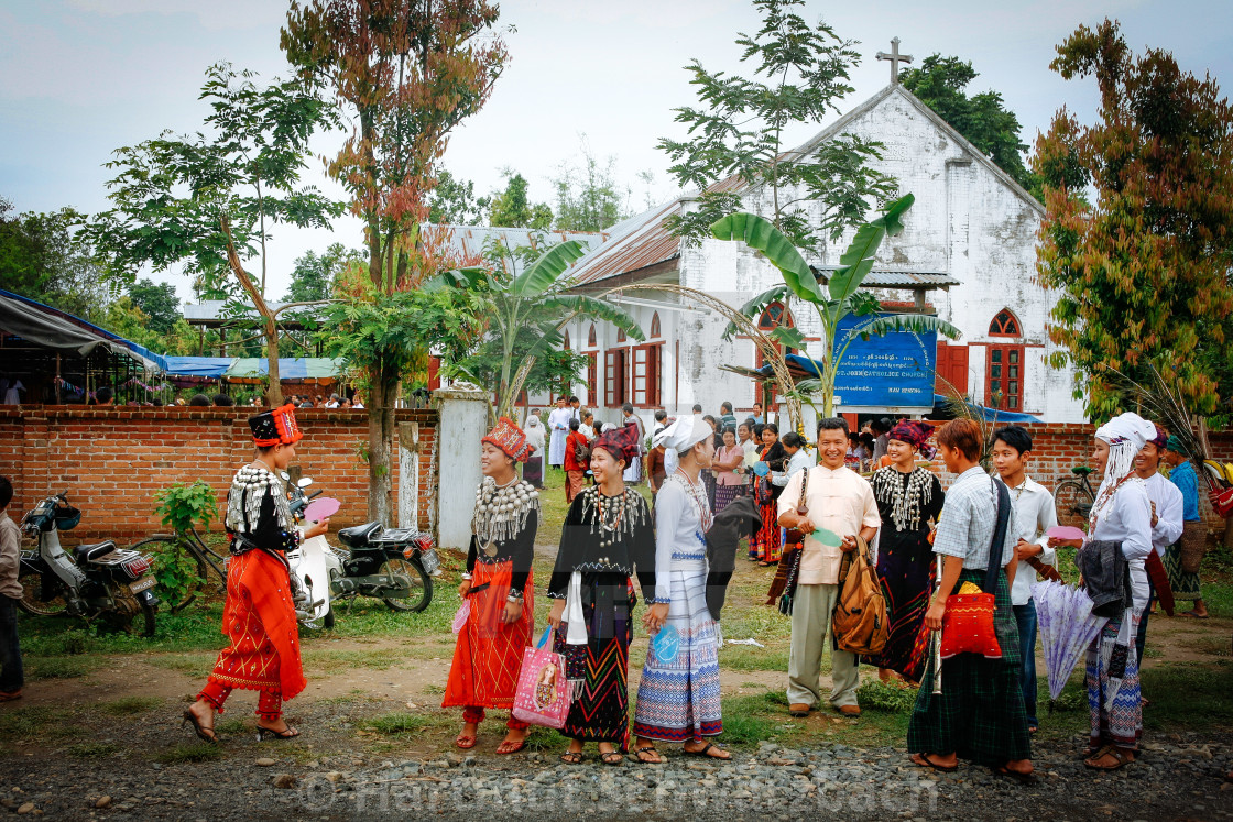 "Catholics in Myanmar - Kachin Village" stock image