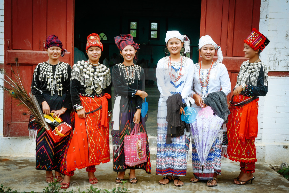 "Catholics in Myanmar - Kachin Village" stock image