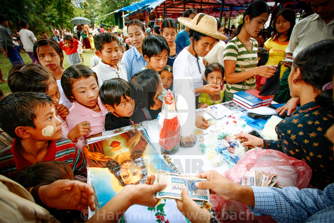 "Catholics in Myanmar - Kachin Village" stock image