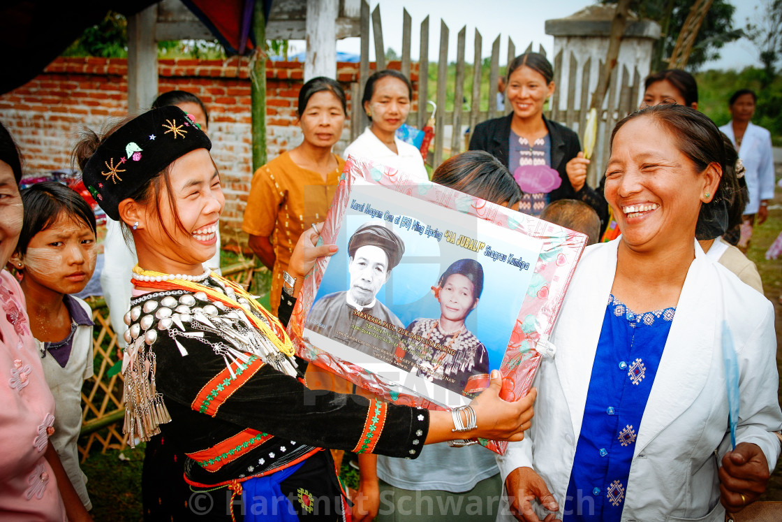 "Catholics in Myanmar - Kachin Village" stock image