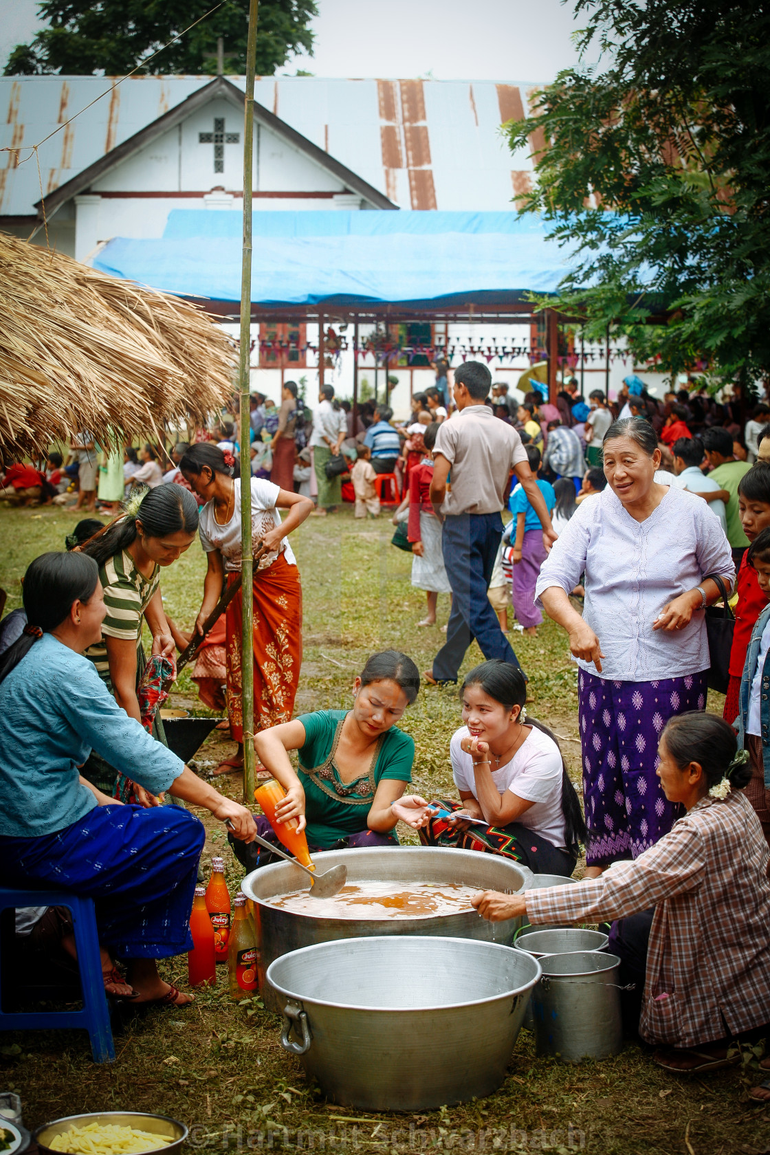 "Catholics in Myanmar - Kachin Village" stock image