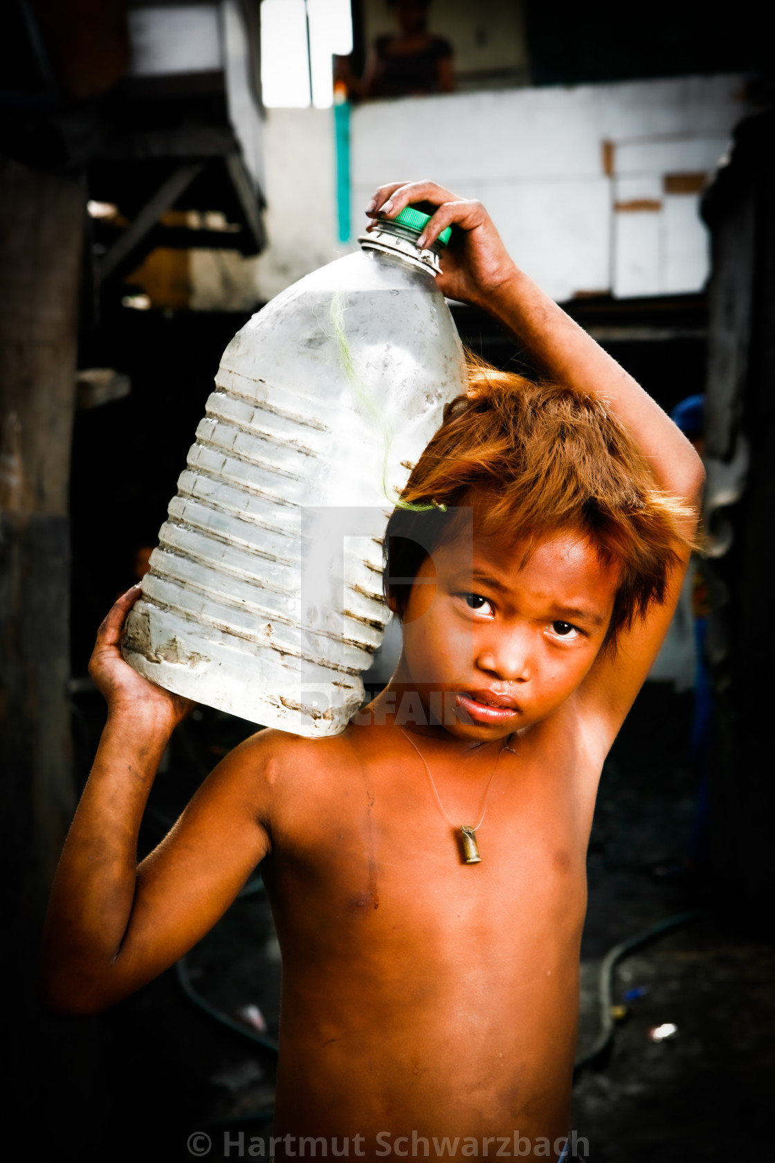 "Armenviertel am Hafen - Urban Poor" stock image