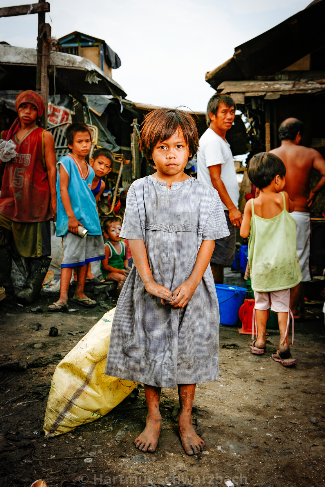 "Armenviertel am Hafen - Urban Poor" stock image