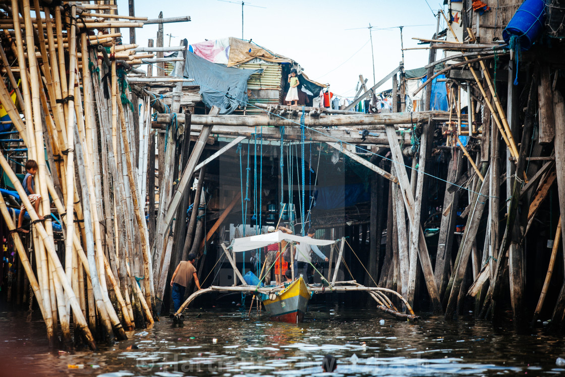 "Navotas Fishing Village at Manila Bay" stock image